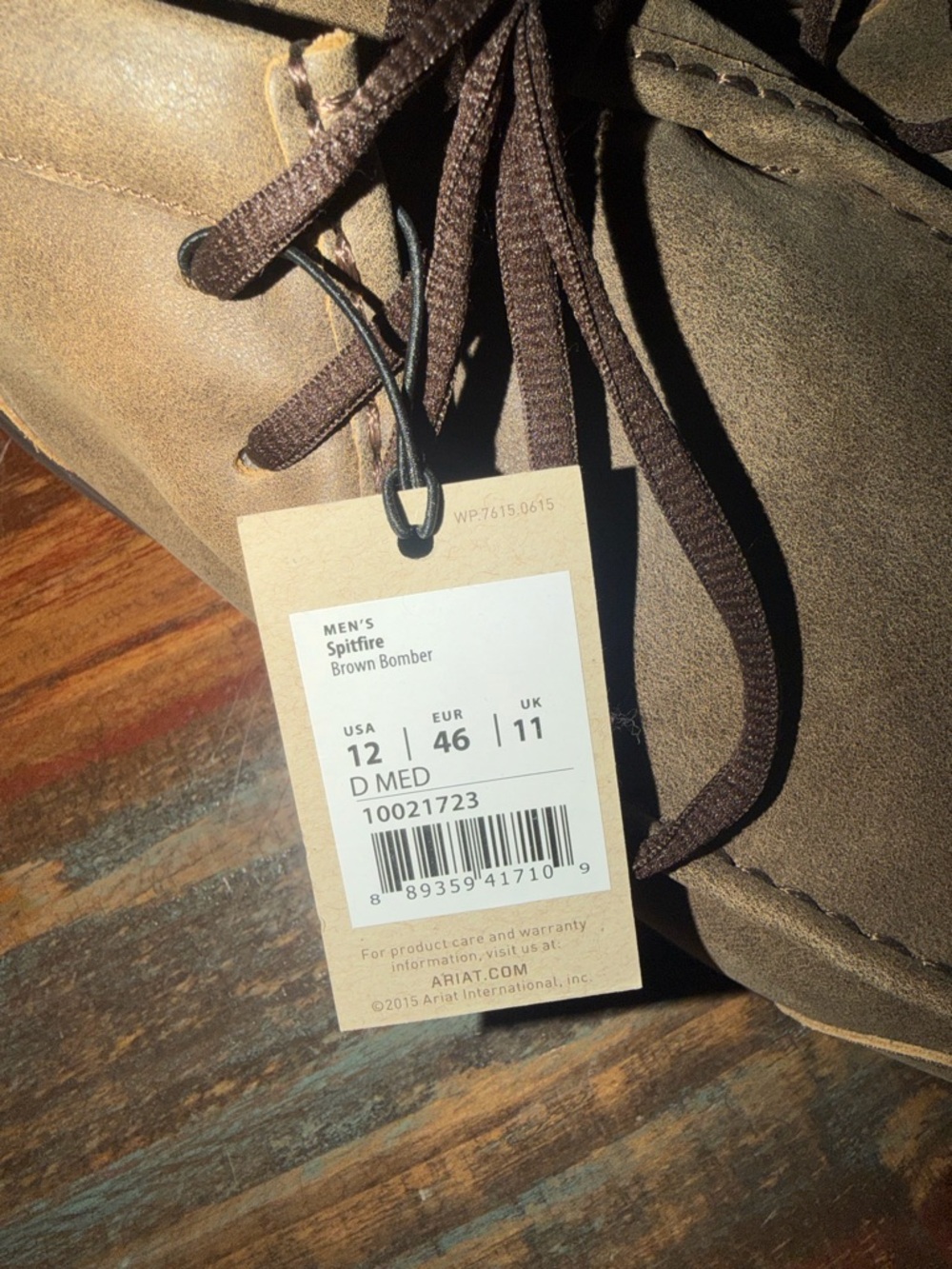 NWT Men’s Ariat Brown Spitfire Suede lace-up shoes. - Picture 2 of 6